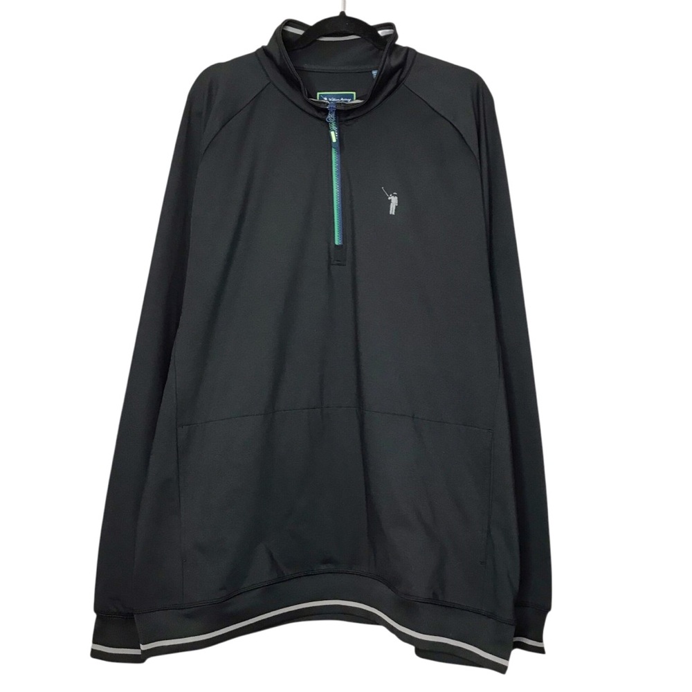 William Murray Golf Clubhouse 1/4 Zip Pullover Jacket Black Stretch Men's 3XL